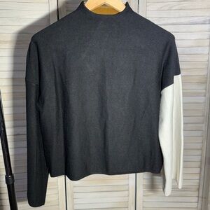 Modern Citizen Two-Tone Mock Neck Color Block Sweater